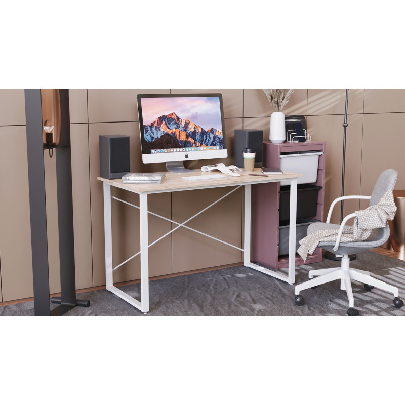 Комп'ютерний стіл Ferrum-decor Дейв 75x100x70 білий ДСП Дуб Сан-Марино 16мм (FRD-102169)