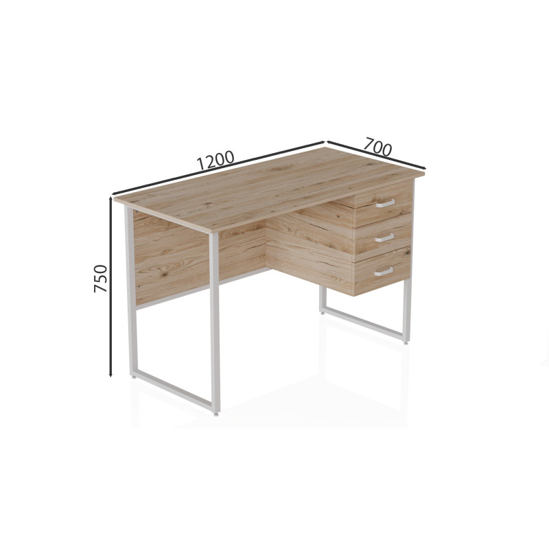 Компьютерный стол Ferrum-decor Гарри 75x120x70 белый ДСП Дуб Сан-Марино 32мм (FRD-101009)