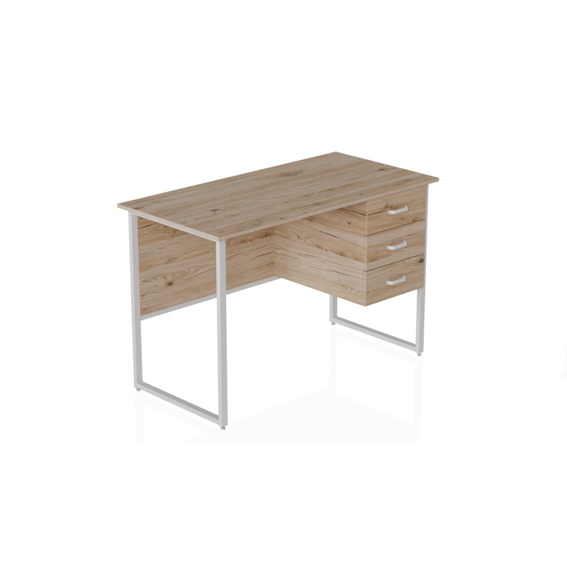 Компьютерный стол Ferrum-decor Гарри 75x140x70 белый ДСП Дуб Сан-Марино 32мм (FRD-101019)