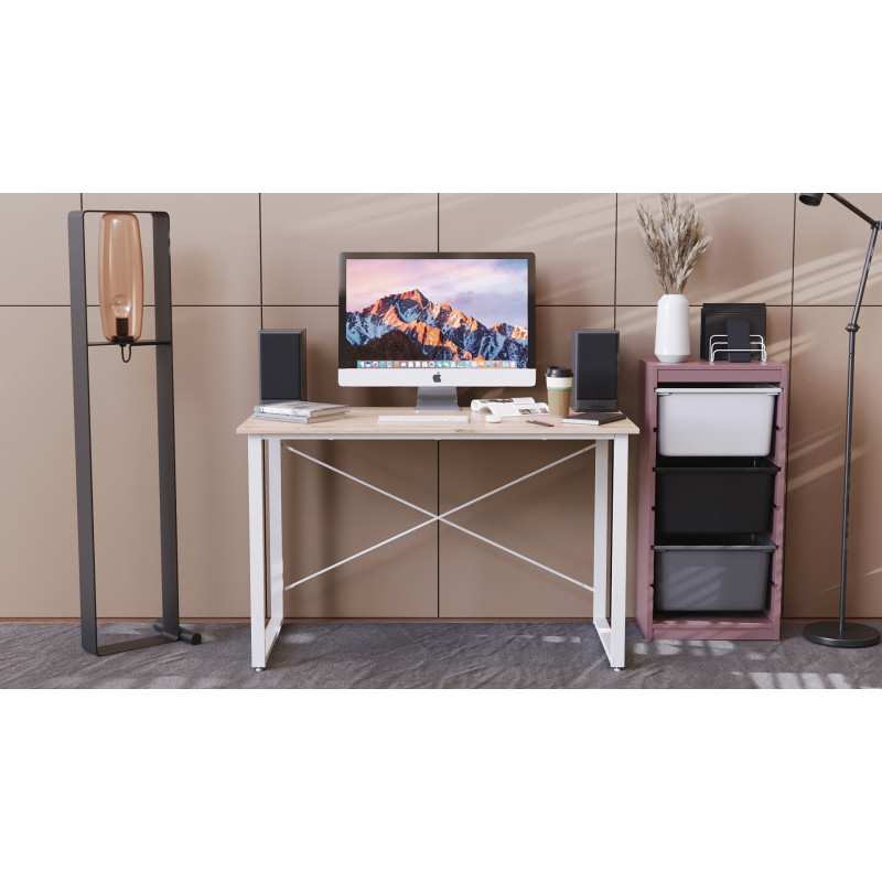 Комп'ютерний стіл Ferrum-decor Дейв 75x100x60 білий ДСП Дуб Сан-Марино 16мм (FRD-102139)