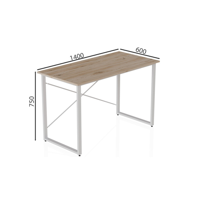 Комп'ютерний стіл Ferrum-decor Дейв 75x140x60 білий ДСП Дуб Сан-Марино 16мм (FRD-102159)