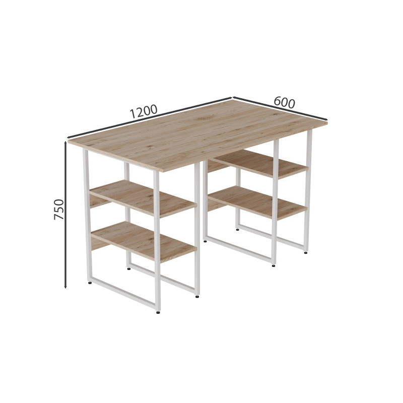 Компьютерный стол Ferrum-decor Карэн 75x120x60 белый ДСП Дуб Сан-Марино 16мм (FRD-102259)