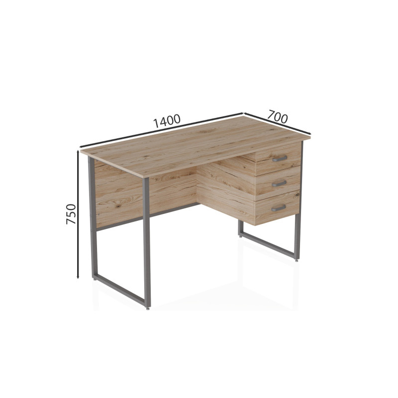 Компьютерный стол Ferrum-decor Гарри 75x140x70 серый ДСП Дуб Сан-Марино 32мм (FRD-101489)