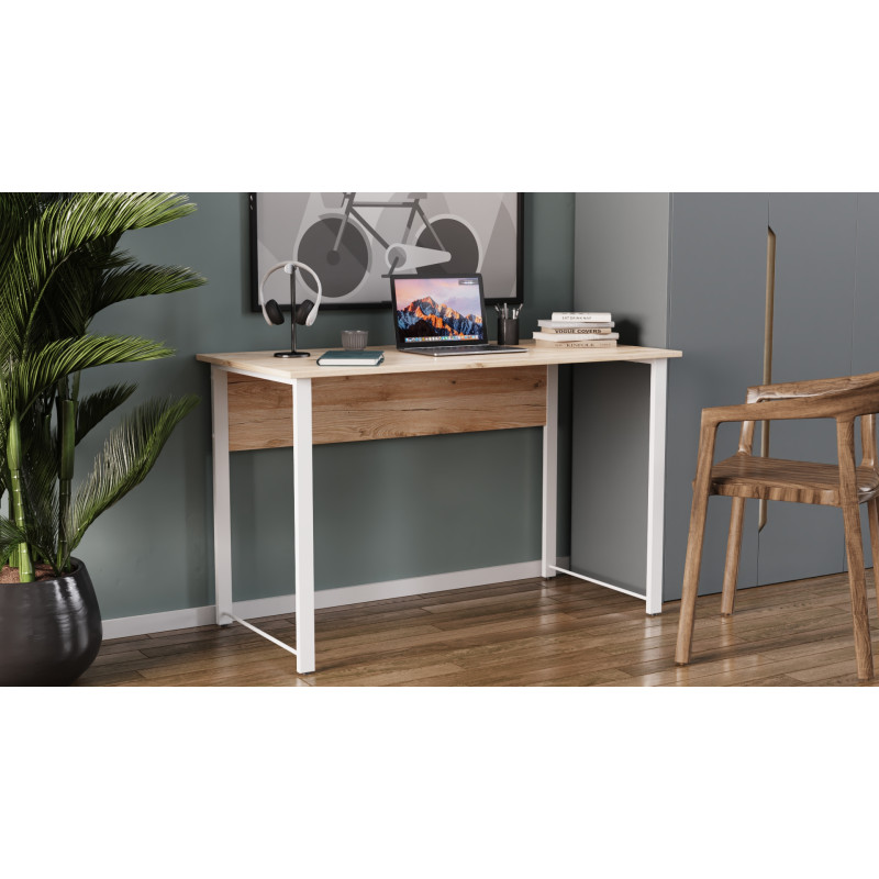 Комп'ютерний стіл Ferrum-decor Курт 75x100x60 білий ДСП Дуб Сан-Марино 16мм (FRD-102199)