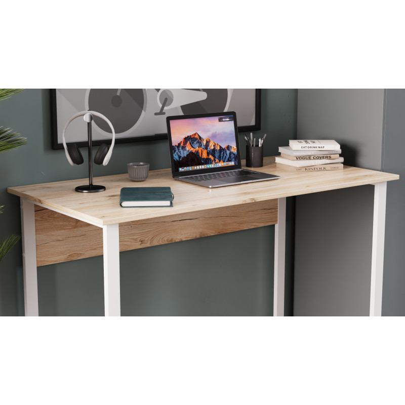 Комп'ютерний стіл Ferrum-decor Курт 75x100x60 білий ДСП Дуб Сан-Марино 16мм (FRD-102199)