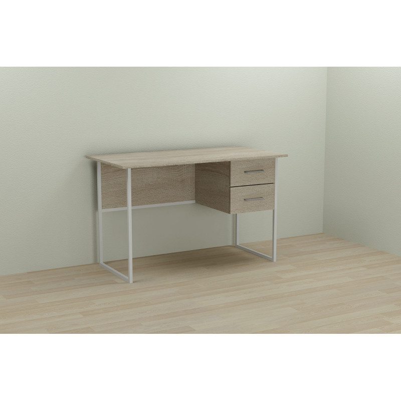 Письмовий стіл Ferrum-decor Дакота 75x120x60 білий ДСП Дуб Сонома 16мм (FRD-102089)