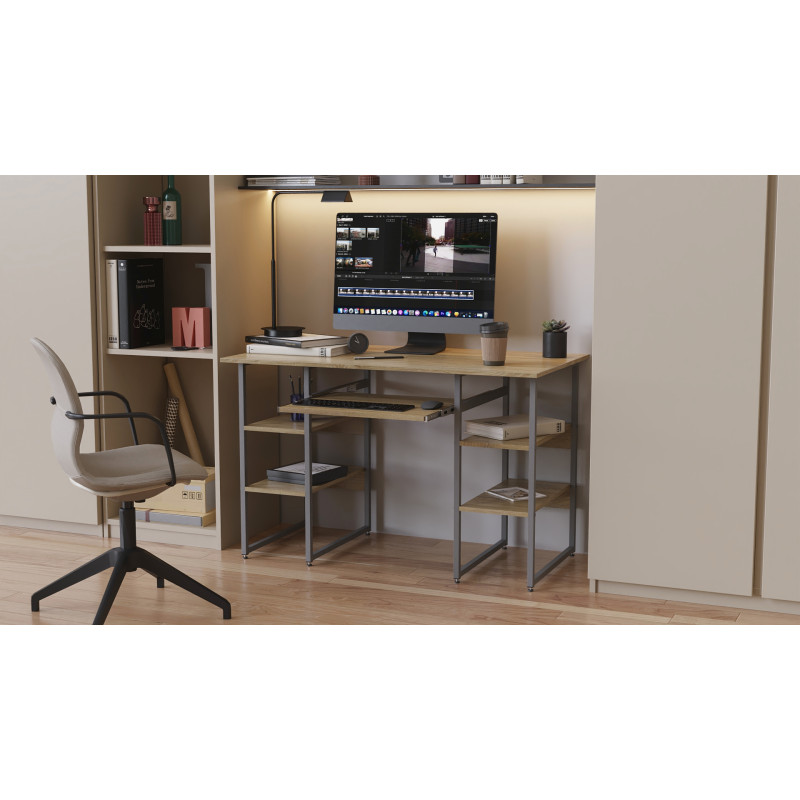 Письменный стол Ferrum-decor Тим 75x120x60 серый ДСП Дуб Сонома 16мм (FRD-102459)