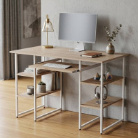 Комп'ютерний стіл Ferrum-decor Тім 75x140x70 білий ДСП Дуб Сан-Марино 32мм (FRD-101389)