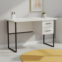 Письмовий стіл Ferrum-decor Дакота 76x120x70 чорний ДСП Біле 32мм (FRD-101949)