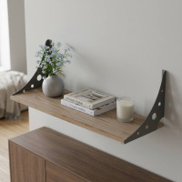 Полка настенная Ferrum-decor Ханди 2 240x500x240 металл Серый ДСП Дуб Сан-Марино 16 мм (FRD-102569)
