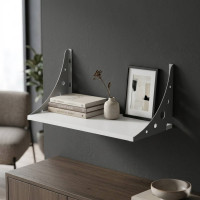 Полка настенная Ferrum-decor Ханди 2 240x600x240 металл Серый ДСП Белое 16 мм (FRD-102589)
