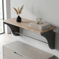 Полка настенная Ferrum-decor Комфи 260x700x240 металл Черный ДСП Дуб Сан-Марино 16 мм (FRD-102759)