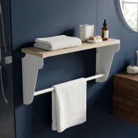 Настінна полиця Ferrum-decor Світ 300x500x150 метал Білий ДСП Сонома 16 мм (FRD-102789)