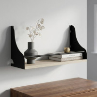 Полка настенная Ferrum-decor Изи 260x600x150 металл Черный ДСП Сонома 16 мм (FRD-102929)