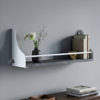Настінна полиця Ferrum-decor Ізі 260x600x150 метал Білий ДСП Бетон 16 мм (FRD-102939)