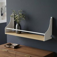 Полка настенная Ferrum-decor Изи 260x700x150 металл Белый ДСП Дуб Артизан 16 мм (FRD-102959)