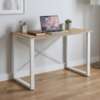 Письмовий стіл Ferrum-decor Драйв 750x1000x700 Білий метал ДСП Дуб Артизан 16 мм (FRD-103169)