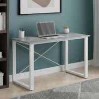 Письмовий стіл Ferrum-decor Драйв 750x1000x700 Білий метал ДСП Бетон 32 мм (FRD-103379)