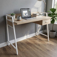 Письменный стол Ferrum-decor Комфорт 750x1000x600 Белый металл ДСП Дуб Сонома 32 мм (FRD-103439)