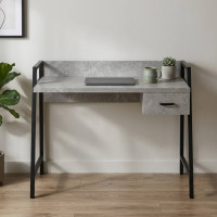 Письменный стол Ferrum-decor Комфорт 750x1200x600 Черный металл ДСП Бетон 32 мм (FRD-103449)