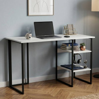 Письмовий стіл Ferrum-decor Кевін 75x140x60 чорний ДСП Біле 16мм (FRD-103809)
