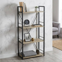 Етажерка 4/60 Ferrum-decor Серії Конект 120x60x28 чорний ДСП Дуб Сонома 16мм (FRD-104239)