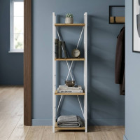 Этажерка 4/34 Ferrum-decor Серии Конект 120x34x28 белый ДСП Дуб Артизан 16мм (FRD-104279)