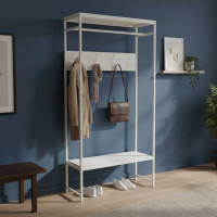Вешалка напольная модульная Ferrum-decor Трелис 14 180x90x38 белый ДСП Белое 16мм (FRD-104349)