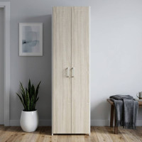 Шкаф Гардероб Уни секция 7 серии Конект Ferrum-decor 220x60x50см Белый металл ДСП Дуб Сонома 16 мм (FRD-104569)