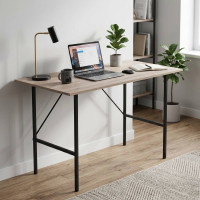 Стіл письмовий Line Тайм Ferrum-decor 750x1200x500 Чорний метал ДСП Дуб Сан-Марино 16 мм (FRD-104879)