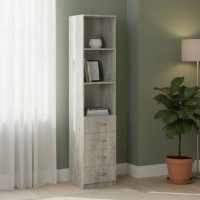 Пенал Анжело Ferrum-decor на 3 полиці з 4 шухлядами 1900x400x380 ДСП Бетон 16 мм (FRD-104929)