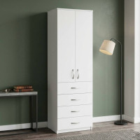 Шкаф Анжело Ferrum-decor на 3 полок с 2 дверями и 4 ящика 1900x600x380 ДСП Белое 16 мм (FRD-104989)