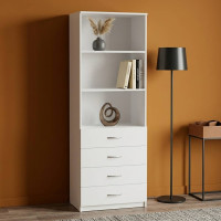 Шкаф Анжело Ferrum-decor на 3 полки с 4 ящика 1900x700x380 ДСП Белое 16 мм (FRD-105019)