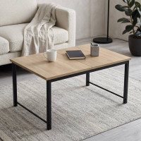 Стол журнальный приставной Терри Комбо Ferrum-decor 345x662x440 Черный металл ДСП Дуб Сонома 16 мм (FRD-105139)