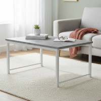 Стол журнальный приставной Терри Комбо Ferrum-decor 345x662x440 Белый металл ДСП Бетон 16 мм (FRD-105149)