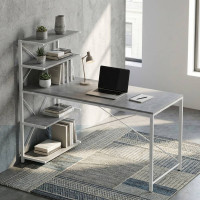 Комп'ютерний стіл Ferrum-decor Джек 75x120x70 Білий ДСП Бетон (FRD-105317)