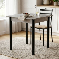 Стіл кухонний Ferrum-decor Агата 75x70x70 Чорний ДСП Бетон 16мм (FRD-105557)