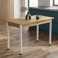 Стіл кухонний Ferrum-decor Беніта 75x120x60 Білий ДСП Дуб Артизан 16мм (FRD-105687)
