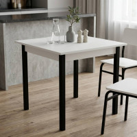 Стіл кухонний Ferrum-decor Дієго 75x90x90 Чорний ДСП Біле 16мм (FRD-106317)