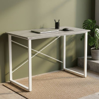 Стіл письмовий Дейв Ferrum-decor 750x1400x600 Білий метал ДСП Бетон 16 мм (FRD-106447)