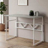 Стіл письмовий Раян Ferrum-decor 750x1400x600 Білий метал ДСП Бетон 32 мм (FRD-106487)