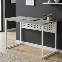 Стіл письмовий Майк Ferrum-decor 75x120x60 Білий метал ДСП Бетон 32 мм (FRD-106517)