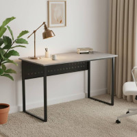 Стол письменный Майк Ferrum-decor 75x140x70 Черный металл ДСП Бетон 16 мм (FRD-106537)