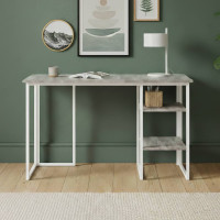 Стіл письмовий Кевін Ferrum-decor 75x100x60 Білий метал ДСП Бетон 32 мм (FRD-106547)
