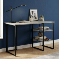 Стіл письмовий Кевін Ferrum-decor 75x120x70 Чорний метал ДСП Бетон 16 мм (FRD-106567)