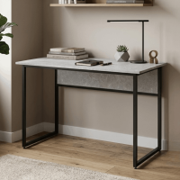Стіл письмовий Коді Ferrum-decor 75x100x70 Чорний метал ДСП Бетон 16 мм (FRD-106597)