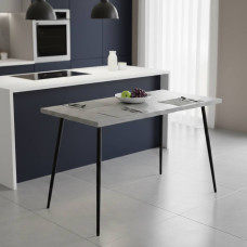 Стол кухонный Марсель 30 Ferrum-decor 75x120x70 Черный металл ДСП Бетон 32 мм (FRD-106687)