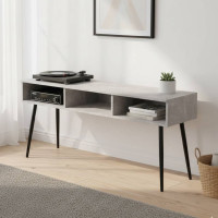 Тумба під телевізор Кентук Ferrum-decor 45x139x38 Чорний метал ДСП Бетон 16 мм (FRD-106727)