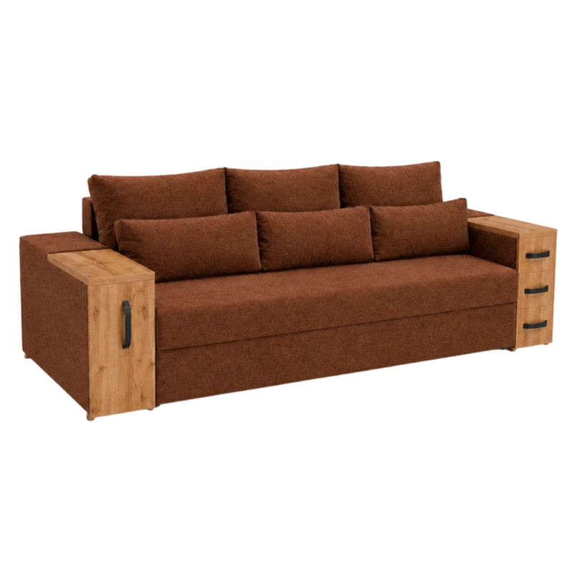 Диван розкладний ортопедичний Мекко President 2650×1155 мм Bonel Standart Hard Plus Акційна тканина Bagama 45 (MEK-161023)