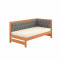 Односпальная деревянная кровать Mebigrand Лиза М3 (правая спинка) Ольха/Аляска 93 (Серый) 80x160 см MBG-25546